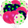 thumbnail image 1 of 1 Bag Neon Balloons Fluorescent Glow Dots Balloons Glow in the Dark Neon Latex Balloons, 1 of 7