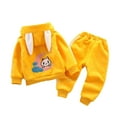 thumbnail image 3 of Toddler Cartoon Animal Ears Hoodie and Pants Set Long Sleeve Zip Up Top with Elastic Waist Trousers Outfit for Kids, 3 of 3