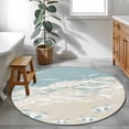 thumbnail image 3 of Blue Coastal Crabs Round Area Rug 4Ft Washable Circle Rugs for Bedroom Dining Room, Summer Beach Ocean Abstract Art Non-Slip Carpet Floor Mats Indoor Outdoor Carpet Runner Aesthetic Home Decor, 3 of 8