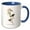 Blue/White, variant on 3drose, Ruby-crowned Kinglet by John James Audubon, 11oz Two-tone Red Mug