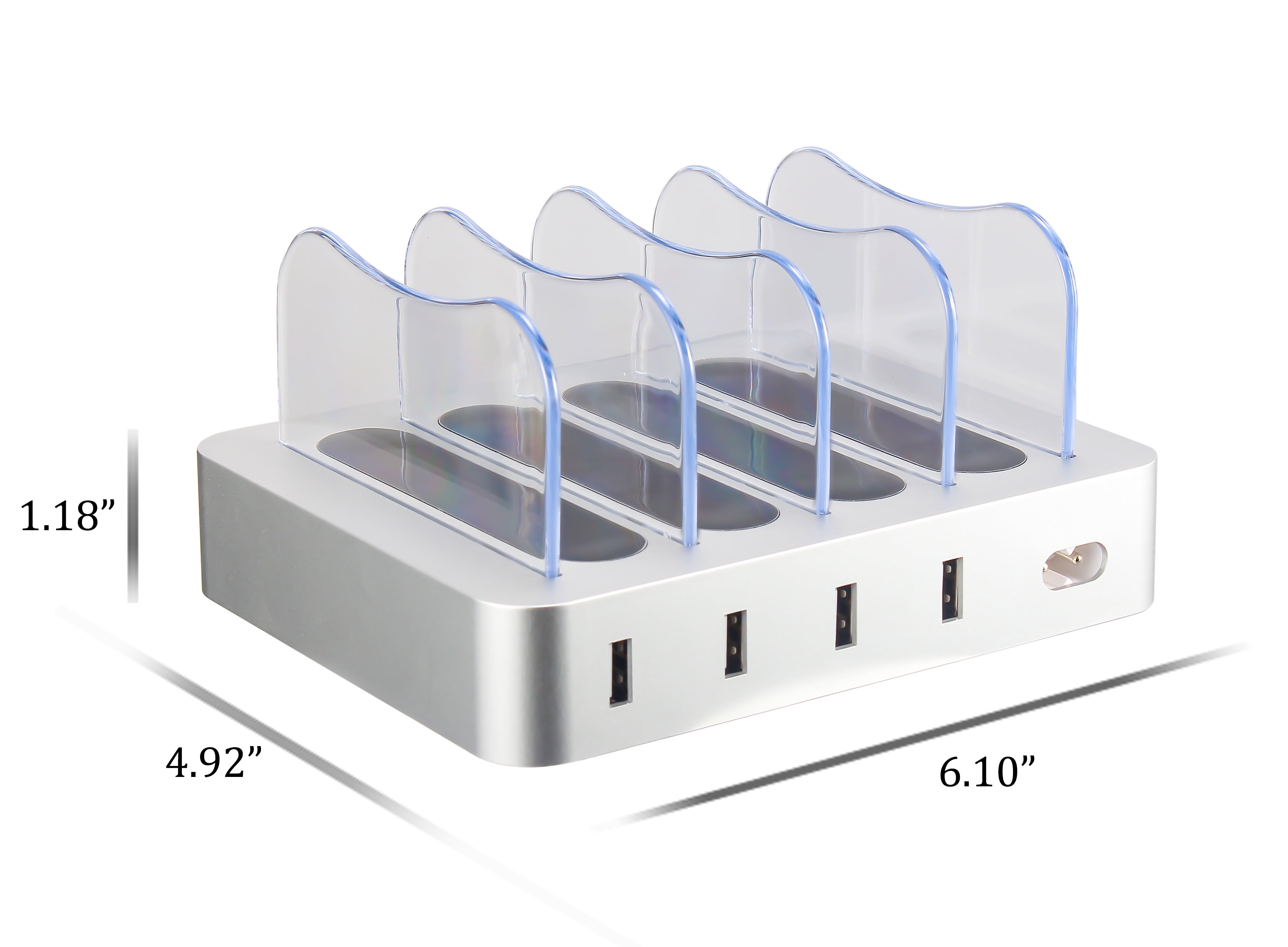 CLEVER BRIGHT Smart USB Charging Dock Station 4 USB 5V/ 4.1A Max Desktop Charger Stadnd for iPhone, iPad, Ect. CST004, White