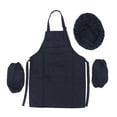 thumbnail image 1 of EeaseMX Juego de 3 piezas Chef Set completo de cocina para niños Juego de platillos con gorro de cocinero Delantal manga de cocina para niños Juego de cocina (Negro, L), 1 of 7