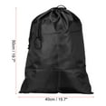 thumbnail image 2 of Uxcell 19.7" Height Clothes Storage Double Drawstring Bag for Camping, Black, 2 of 5