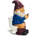 thumbnail image 1 of Cody, el gnomo de jardín de 5,1 pulgadas en el trono leyendo su teléfono: decoración divertida para el césped, 1 of 5