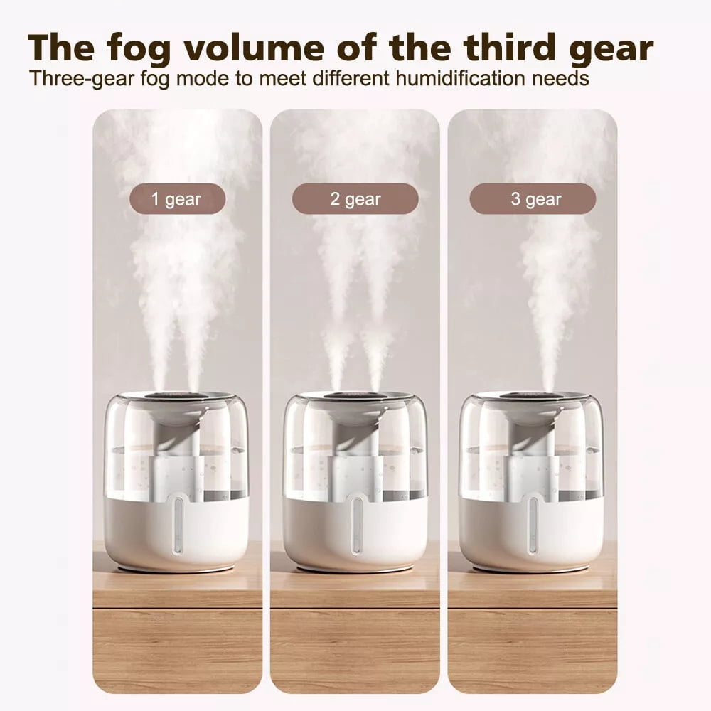 Raistyw Humidifiers for Bedroom, 6.8 L Cool Mist Top-Fill Humidifier for Large Room, Plants, Baby Nursery, Indoor, 20H Runtime, Quiet 36dB, Controllable Lighting, White