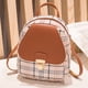 thumbnail image 2 of Mochila pequeña para mujer de 19 pulgadas con hebillas de metal, ideal para viajar y con estilo a cuadros perfectos, 2 of 8