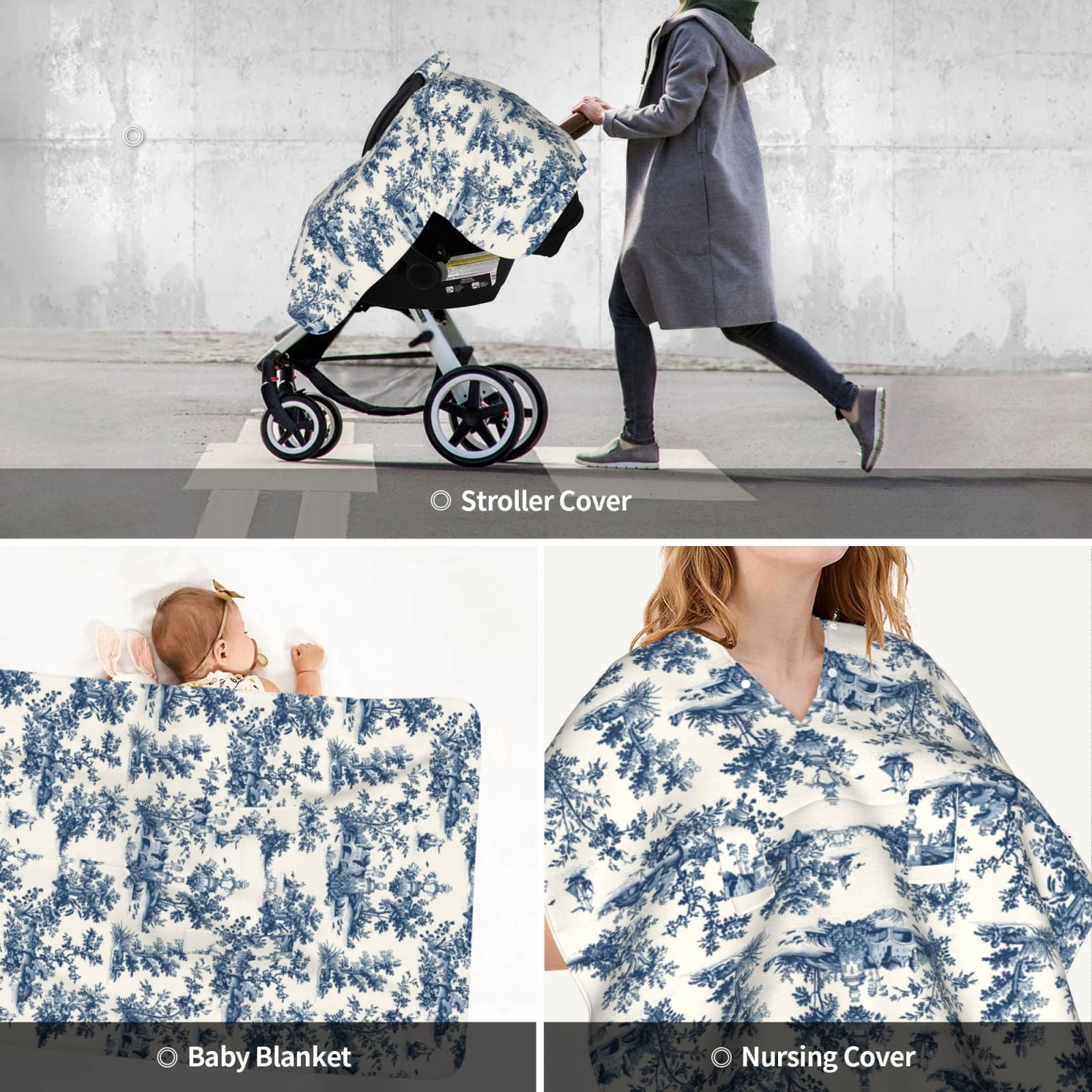 Car Seat Cover Baby - Vintage Floral 1 Breathable Infant Car Seat Cover for Baby Carseat, Lightweight Comfort Baby Essentials Must Haves Newborn Stuff for Girl Boy