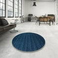 thumbnail image 4 of Ahgly Company Machine Washable Indoor Round Contemporary Blue Jay Blue Area Rugs, 6' Round, 4 of 7