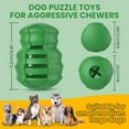 thumbnail image 4 of PcEoTllar Treat Dispensing Dog Toys for Aggressive Chewers, Beef-Flavored Rubber Treat Dispensing Puzzle Toy for Medium & Large Dogs, Green, 4 of 8