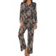 thumbnail image 1 of Elegante pijama Tropical de hojas y flores, conjunto de pijama suave de manga larga, 2 piezas, estético, patrón de primavera, regalo de ropa de dormir, 1 of 4