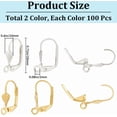 thumbnail image 2 of 1 Box 200Pcs Leverback Earring Hooks Gold Earring Findings Bulk Brass Silver French Hook Ear Wires Small Back Earring Hooks for Jewelry Making Supplies DIY Beginner Women Mixed Color, 2 of 6