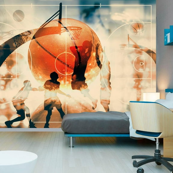 Tiptophomedecor Sports Wallpaper Wall Mural - Basketball Fantasy