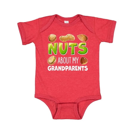 

Inktastic Nuts About My Grandparents Peanut Almond Pistachio Gift Baby Boy or Baby Girl Bodysuit