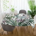 thumbnail image 6 of Tropical Palm Leaves Rectangle Tablecloth, Dust Proof Anti Wrinkle Wipeable Table Cloth Tabletop for of Dinner Kitchen Wedding Holiday Party 60"x60" Home Decor, 6 of 7
