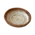 thumbnail image 4 of Bandeja de bambú para servir fruta, Bandeja de postres, cesta de desayuno, bandeja de cena, cesta de mimbre, bandeja de frutas secas para dormitorio, 13 cm x 3 cm, 4 of 9