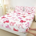 thumbnail image 3 of Erosebridal Kawaii Bow Bed Sheets Set King Size,Fairy Bow Tie Print Bedding Sets King Size,Blue Pink Bed Sheets King For Boys Girls,Microfiber Bedroom Decor,4 Pieces, 3 of 7