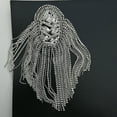 thumbnail image 6 of OPOLSKI Shoulder Brooch Tassels Rhinestones Jewelry Handmade Shiny Epaulet Sliver1, 6 of 7