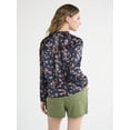 thumbnail image 5 of Time and Tru Women's Silky Satin Ruffle Neck Blouse, Sizes XS-XXXL, 5 of 8