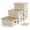 Cream White, variant on Small Plastic Storage Bins with Bamboo Lids 5.2qt Stackable Box Basket Pantry Decorative Containers Cute with Lable for Organizing Desktop Closet Office Cream White of 6 packs 10*7.2*4.1'’