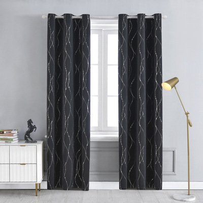 Deconovo blackout curtains for living room/bedroom, window insulation gray curtains
