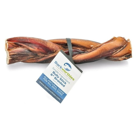 UPC: 0816807010247 | Barkworthies 6-Inch Braided Bully Stick 100% Natural Beef Dog Treats