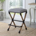 thumbnail image 2 of Uttermost Braddock 28" Iron and Fabric Backless Counter Stool - Black/Navy/Cream, 2 of 7