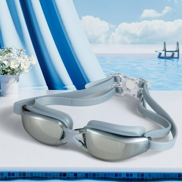 Feltree Swimming Goggles Large Frame Electroplated Myopia Swimming Goggles Flat Light Sealing Without Water Leakage High-definition Adult Swimming Goggles
