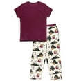 thumbnail image 4 of Lazy One Women's Pajama Set, Short Sleeves with Cute Prints, Relaxed Fit, Huckleberry, 4 of 7