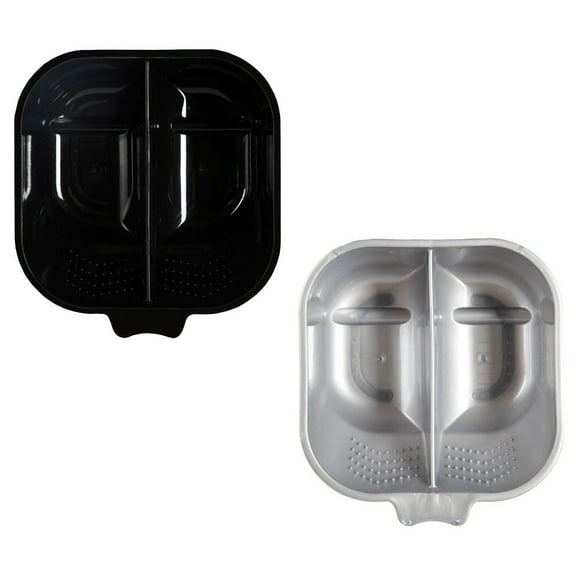 Topbathy 2Pcs Double Hair Dye Bowl 17.3x6in Black Grey for Stirring and Excess Dye Removal