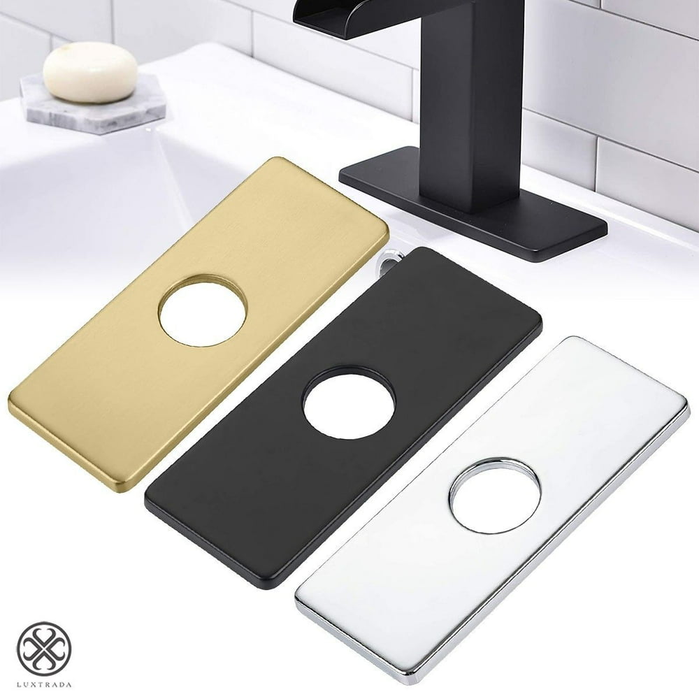 Luxtrada 6" Faucet Plate Hole Cover Deck Plate Stainless Steel for Sink