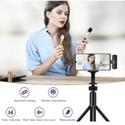 ميكروفون لافالير لاسلكي - ميكروفون لاسلكي لجهاز Android & iphone ipad - ميكروفون تقليل الضوضاء التلقائي لليوتيوب / فيسبوك / دفق مباشر / مقابلة ميكروفون طية صدر السترة مع مشبك