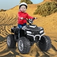 thumbnail image 2 of Gymax Kids Ride-On ATV 24V Battery Powered Electric Vehicle w/ Wireless Connection Music Radio Black, 2 of 9