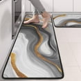 thumbnail image 2 of Kitchen Rugs Sets Of 2,Gray White Gold Marble Pattern Anti Fatigue Kitchen Mat Rugs Non Slip Washable,Decorative Kitchen Floor Mats for Kitchen,Sink,Laundry,17"x47"+17"x47", 2 of 5