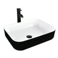 thumbnail image 2 of ELECWISH 24 Inches Traditional Bathroom Vanity Set in Black Finish, Single Bathroom Vanity with Top and 2-Door Cabinet, Brown Glass Sink Top with Single Faucet Hole, 2 of 7