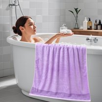 Oggfader Bath Towels on clearance Back To Back Wide Broken Bamboos Fiber Bath Towel Thickened Adult Bath Towel Soft And Absorbent Purple