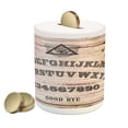 thumbnail image 1 of Ouija Board Piggy Bank, Wooden Texture Talking Board with Alphabet Letters, Ceramic Coin Bank Money Box for Cash Saving, 3.6" X 3.2", Dark Taupe Warm Taupe, by Ambesonne, 1 of 4