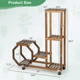 thumbnail image 4 of Costway 6-tier 6 Potted Rolling Plant Stand Wooden Storage Display Shelf Rack with Wheels, 4 of 9