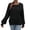 Black, variant on Vedolay Pullover Sweaters for Women Long Sleeve Pullover Striped Plus Size Knitted Sweaters Tops Brown,M