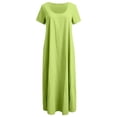thumbnail image 6 of Casual Summer Dress for Everyday Wear Lightweight Loose Fit Short Sleeves Solid Color Style Women’s Casual Tennis Dress Female Everyday Attire Green M, 6 of 6