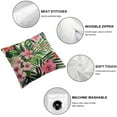 thumbnail image 4 of COMIO Tropical Throw Pillow Covers Tropical Leaves&amp;Flowers with Parrot Flamingo Bird Pattern Home Decorative Cushion Covers Pillowcase White, 4 of 6