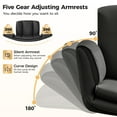 thumbnail image 4 of COOLHUT Criss Cross Office Chair, PU Leather Vanity Chair with Armrests and Wheels, Comfy Adjustable Swivel Ergonomic Criss Cross Chair for Home Office Bedroom Makeup, Black, 4 of 13