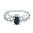 thumbnail image 6 of 14k White Gold Oval Sapphire And Diamond Curve Ring, 6 of 6