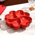 thumbnail image 6 of ZYXWVU Divided Serving Tray Snack Tray Red Sectioned Fruit Nut Tray with Lid for Home Party Holiday Serving Platter Appetizer Organizer, 6 of 6