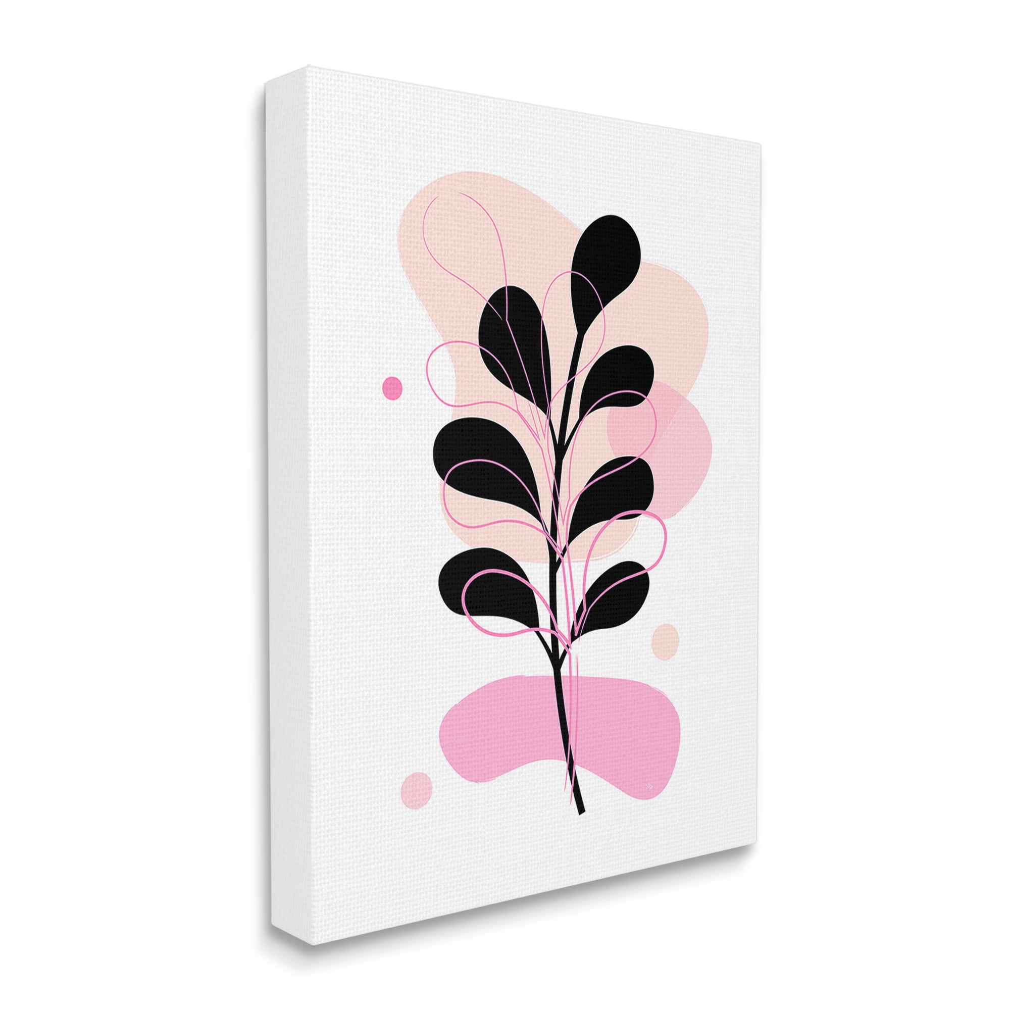 Stupell Industries Abstract Pink Fern Leaf Botanical & Floral Painting Gallery Wrapped Canvas Art Print Wall Art, 16 x 20