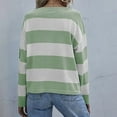 thumbnail image 5 of Womens Long Sleeve Shirts Casual Loose Fit Striped Tops Knit Pullover Sweaters Green M, 5 of 9