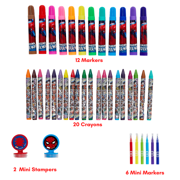 Marvel AVENGERS Coloring & Activity Book + 8 Metallic Crayons Children Boys