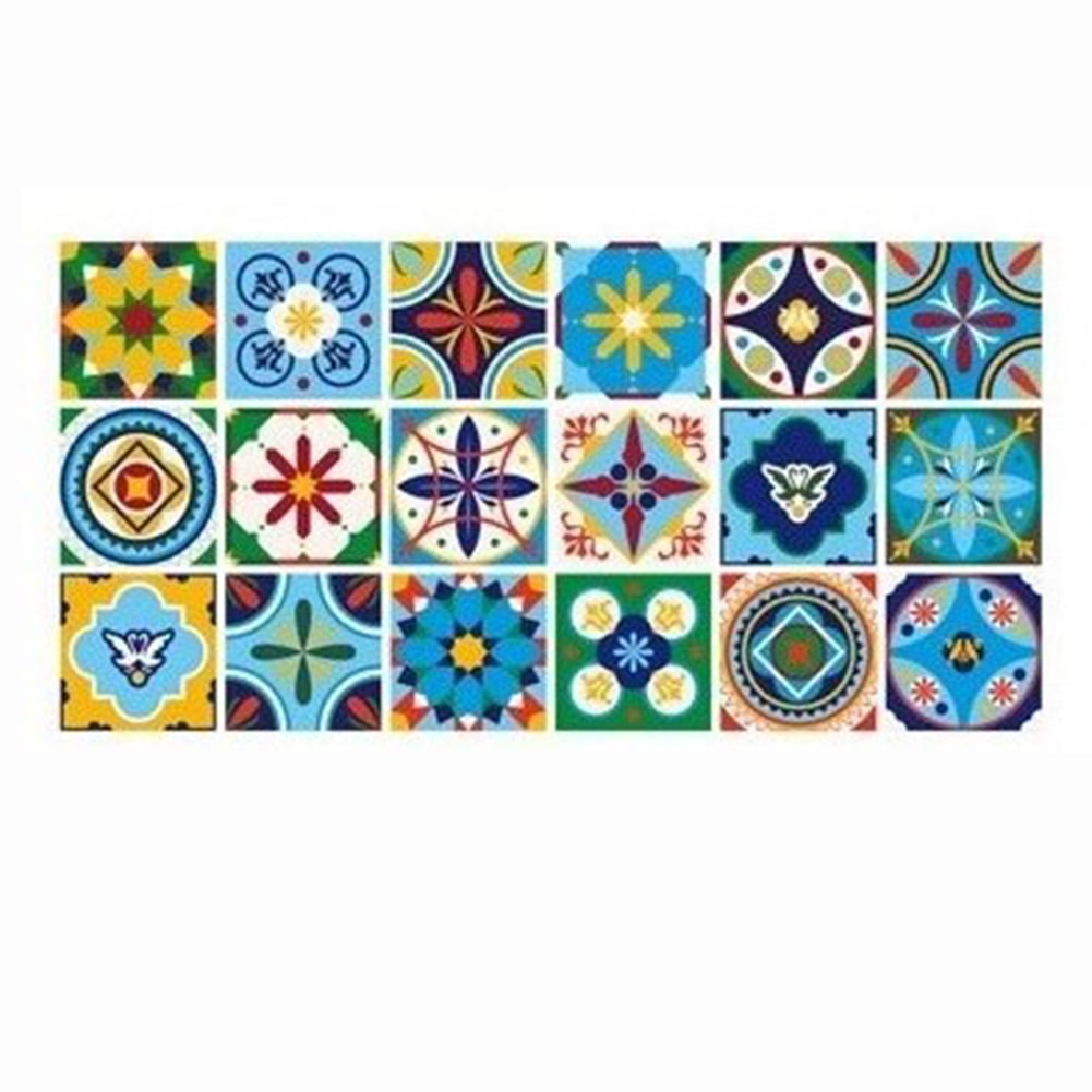 16 CIRCLE  tile stickers BATHROOM  WALL ART  DECOR DECAL KITCHEN 