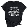 thumbnail image 2 of RXIRUCGD Chemises pour Femmes Mode Été Décontracté Col Rond Imprimé Lettre Manches Courtes T-Shirt Noir Tops pour Femmes, 2 of 7