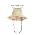 thumbnail image 3 of Colorful Beaded Straw Sun Hat for Women – Foldable Wide Brim Beach Hat with Adjustable Chin Strap, Summer Vacation UV Protection Bucket Cap, 3 of 6