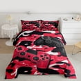 thumbnail image 2 of Gaming Red King Size Comforter Set - Gamer Comforter Bedding Sets, Black and Red Camouflage Design Camo Gamer Room Decor, 2 of 7
